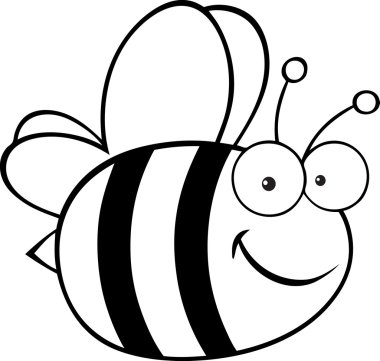 Black And White Bee clipart