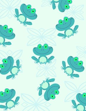 Seamless Pattern Cute Frog clipart