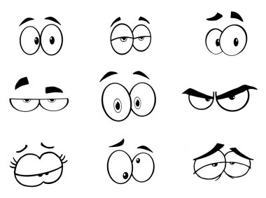 Black And White Expressional Eyes clipart