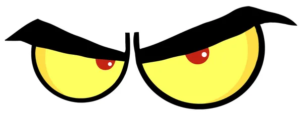 Olhos de desenhos animados zangados — Fotografia de Stock