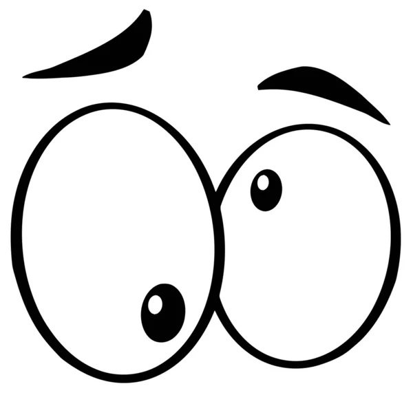 Olhos loucos delineados dos desenhos animados — Fotografia de Stock