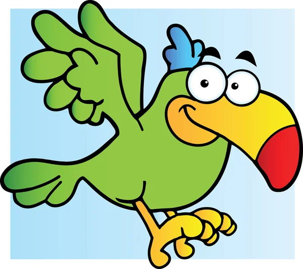 Zielona papuga pływające — Zdjęcie stockowe