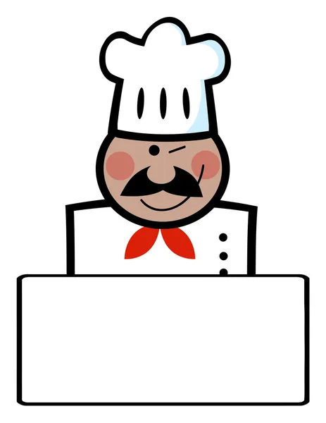 Knipogend zwarte chef-kok banner met copyspace — Stockfoto