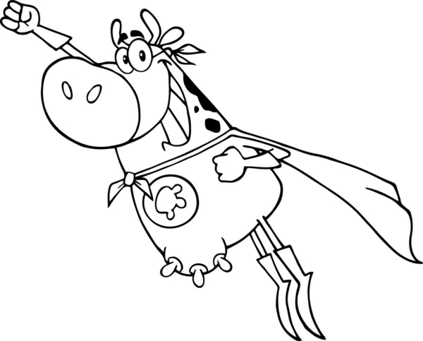 Outlined Super Hero Cow — Stock Photo, Image