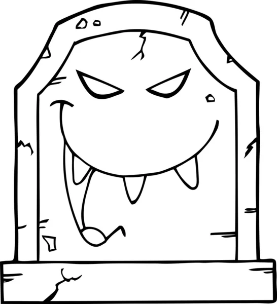 Laughing Outlined Evil Headstone — Stock Photo, Image