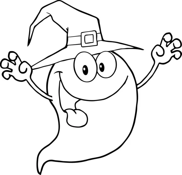 Outlined Spooky Ghost — Stock Photo, Image