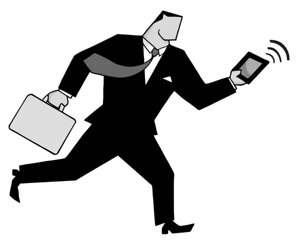 stock image Businessman Running With A Briefcase And Tablet