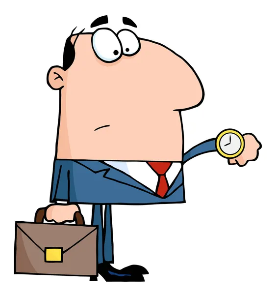 Trabajador de oficina observando el reloj —  Fotos de Stock