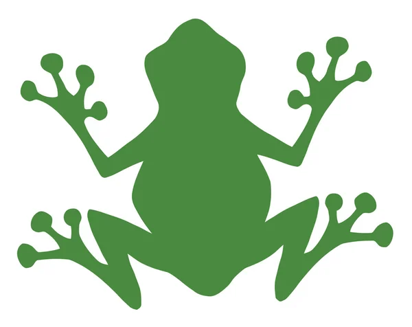 绿色的青蛙剪影 — 图库照片