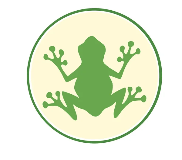 Kurbağa yeşil maskot simgesi — Stok fotoğraf