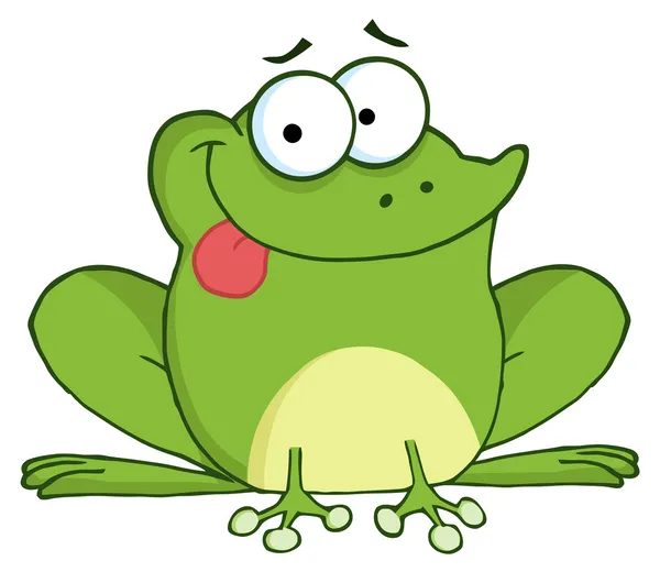 Glückliche Frosch-Cartoon-Figur — Stockfoto
