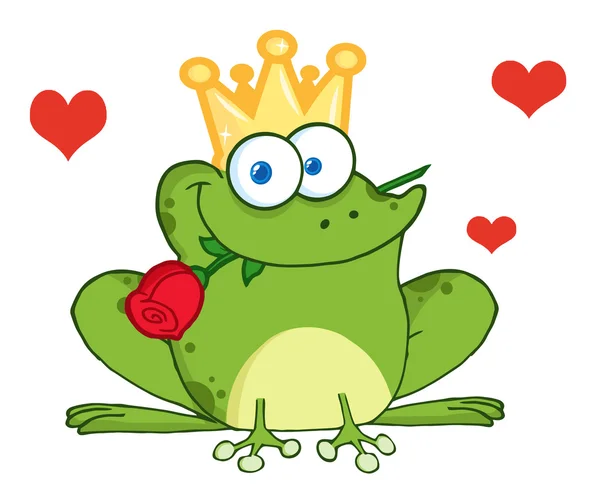 Frog Prince With A Rose — Stock Photo, Image
