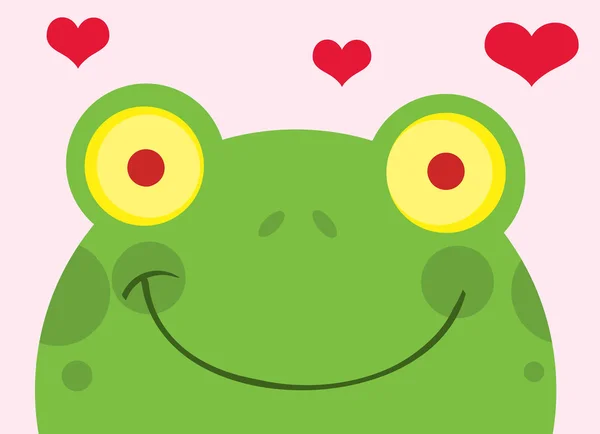 Happy Frog With Hearts — Stock Photo, Image