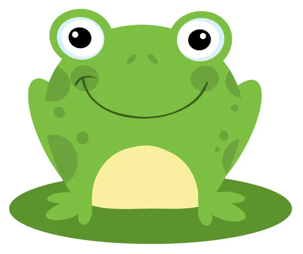 Zadowolony żaby głowa kreskówka — Zdjęcie stockowe