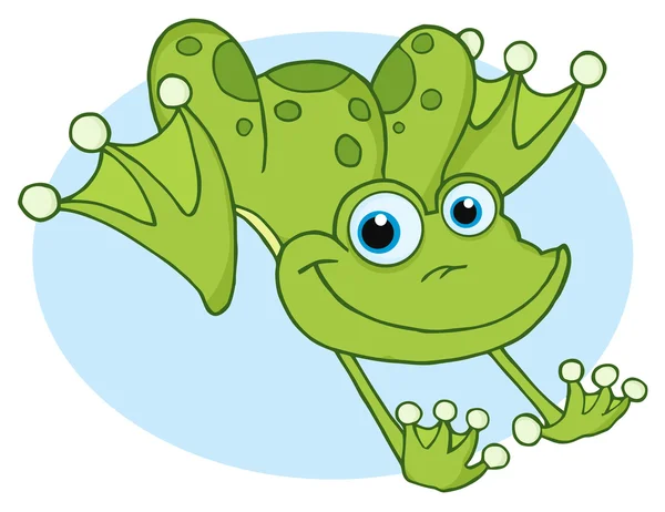 Szczęśliwy żaba skacze żaba — Zdjęcie stockowe
