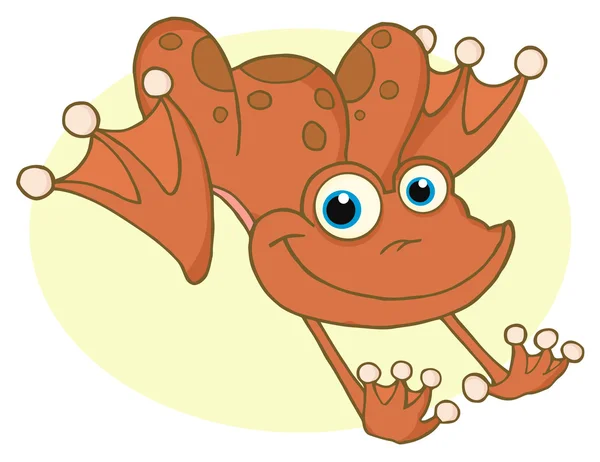 Szczęśliwy hopping żaba — Zdjęcie stockowe