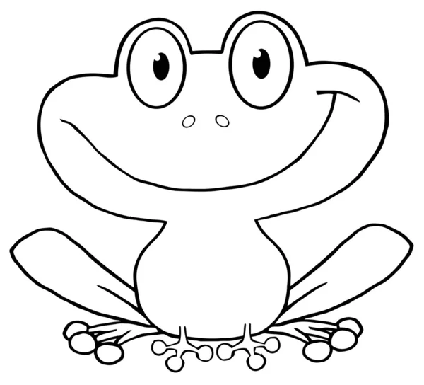 Outlined Smiling Frog — Stock Photo, Image