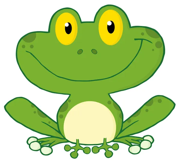 幸せな緑のカエル — ストック写真