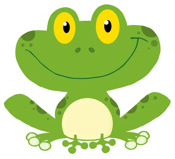 Lächelnder grüner Frosch — Stockfoto