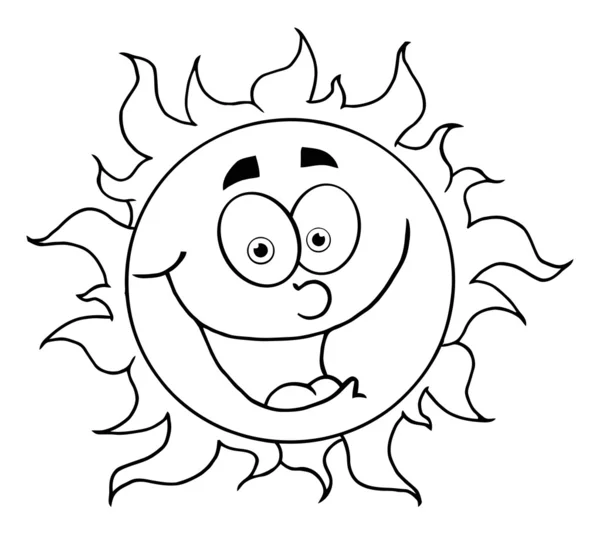 Outline Of A Happy Sun — Stock Photo, Image