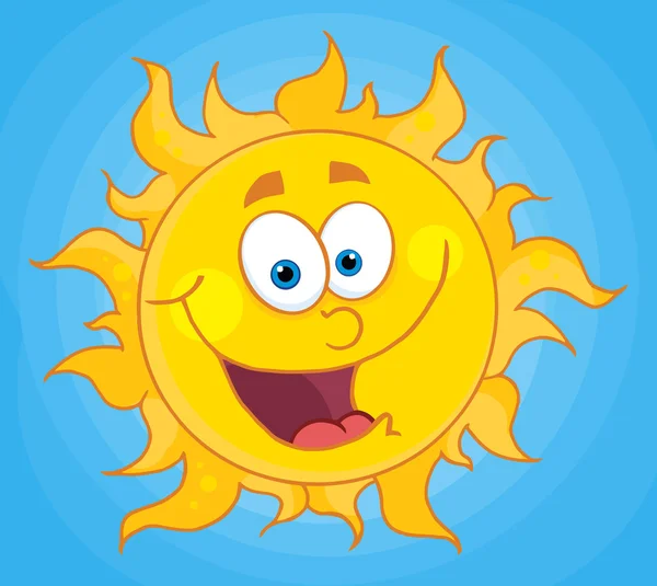 Personagem de desenhos animados de mascote de sol feliz — Fotografia de Stock