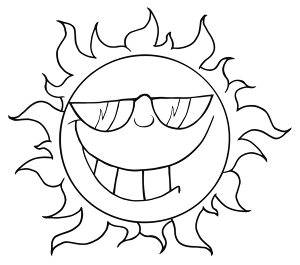 Outline di un sole fresco che indossa ombreggiature — Foto Stock