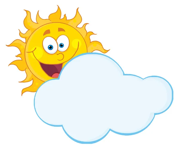 Happy Sun Hiding Behind Cloud — Stock Photo, Image