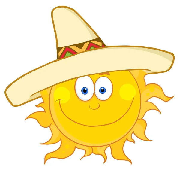 Happy Sun Wearing A Sombrero — Stock Photo, Image