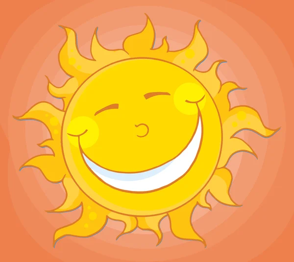 Happy Sun In An Orange Sky — Stock Photo, Image
