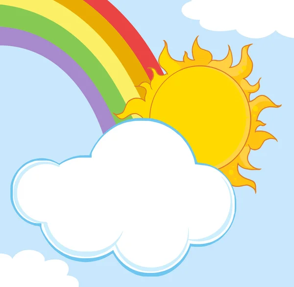 Sun Hiding Behind Cloud And Rainbow — Stock Photo, Image