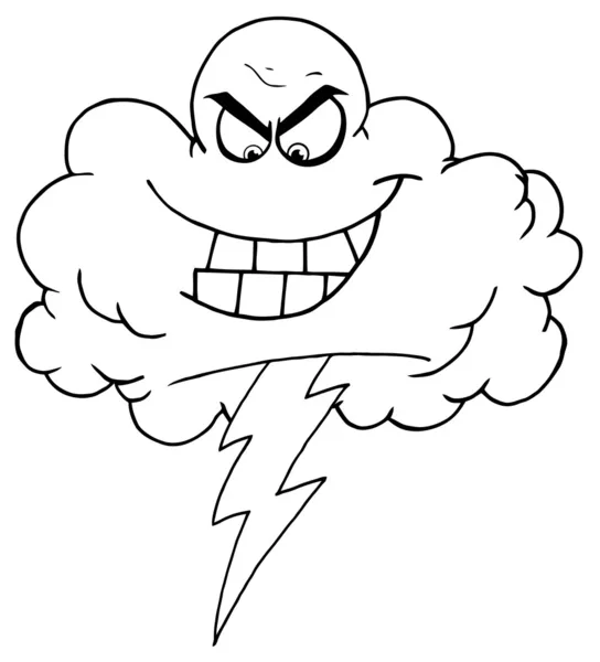 概述了邪恶的闪电风暴云 — 图库照片