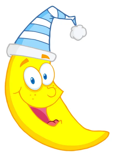 Happy Moon Mascot Cartoon Character — Stock Photo, Image