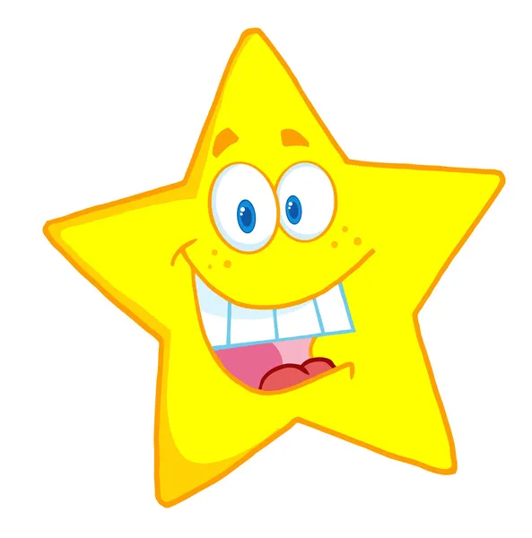 Щаслива зірка талісман мультяшний персонаж — стокове фото