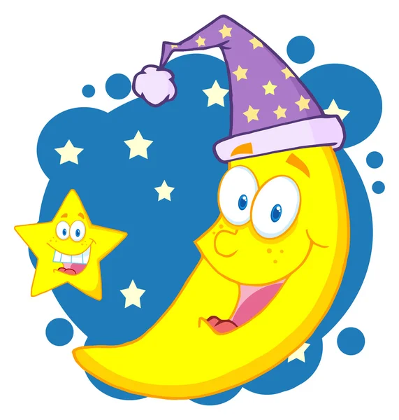 Happy Star And Moon — Stock Photo, Image