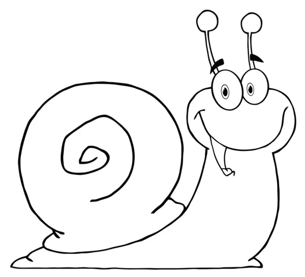 Outlined Cheerful Snail — Stock Photo, Image