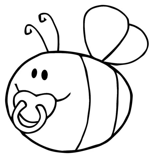 Volar bebé abeja personaje de dibujos animados — Foto de Stock