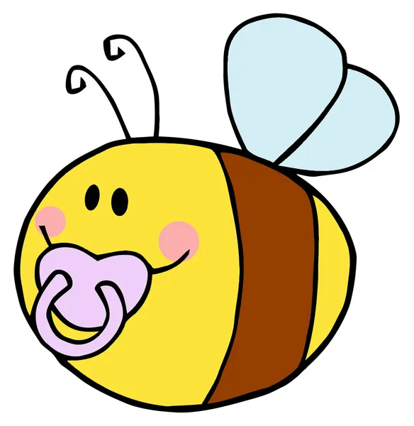 Volar bebé abeja personaje de dibujos animados —  Fotos de Stock