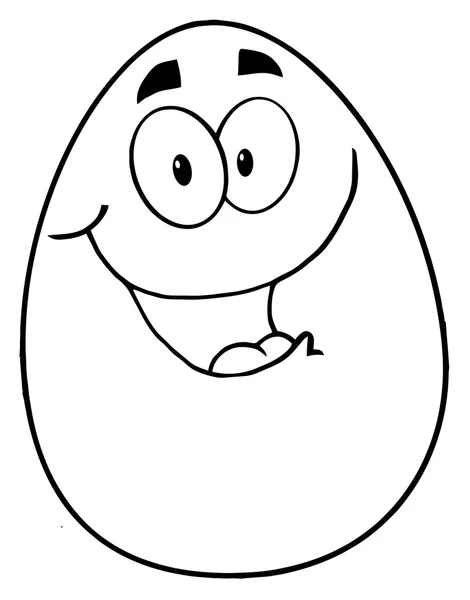 Outlined Easter Egg Character — Stock Photo, Image