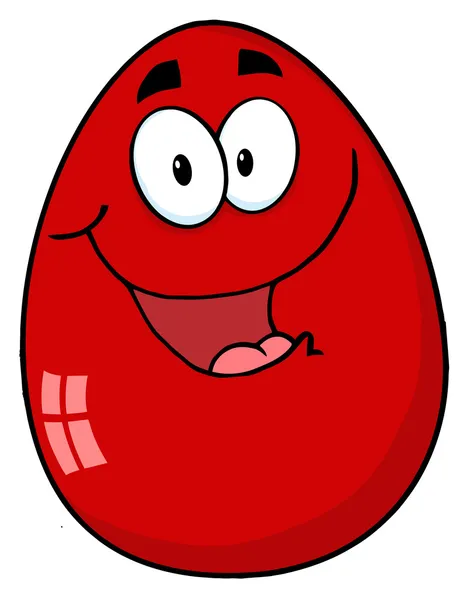 Kırmızı Paskalya yumurtası karakter — Stok fotoğraf