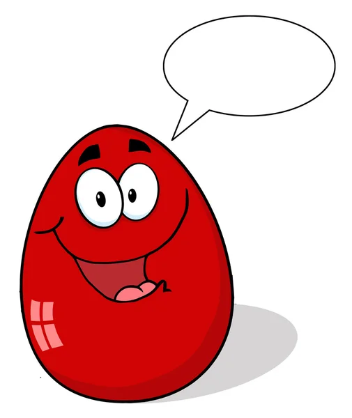 Red Easter Egg Character Talking — Stock Photo, Image