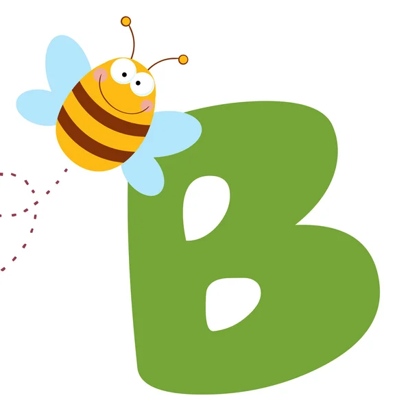 文字 b と蜂 — ストック写真