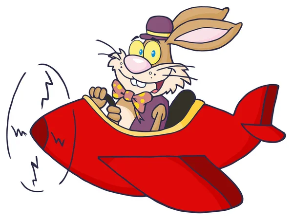 Wielkanoc królik latanie samolotem — Zdjęcie stockowe