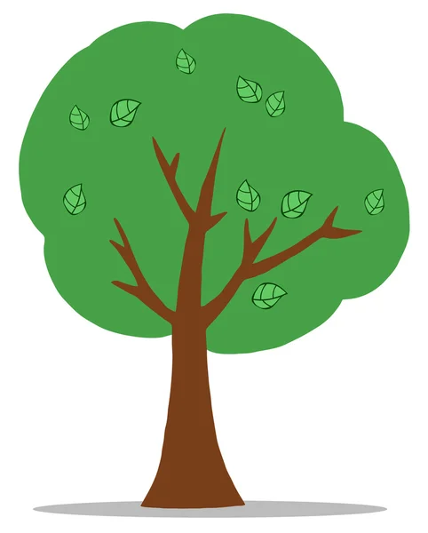 Зеленое дерево мультфильмов — стоковое фото