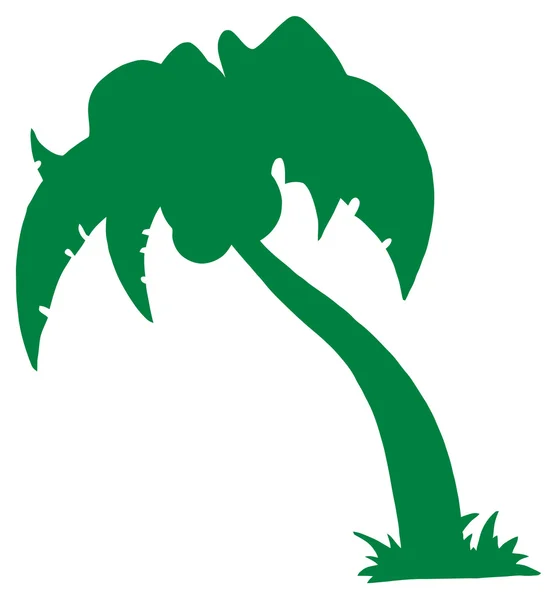 Groene palm Boom silhouet — Stockfoto