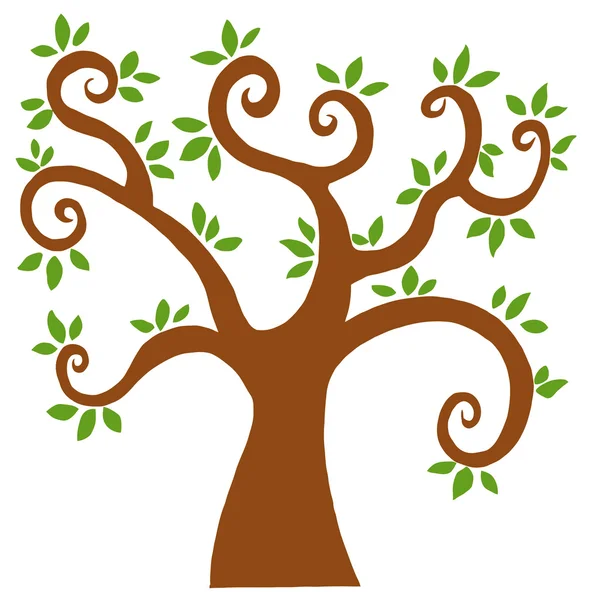 Kudrnaté rozvětvený strom — Stock fotografie