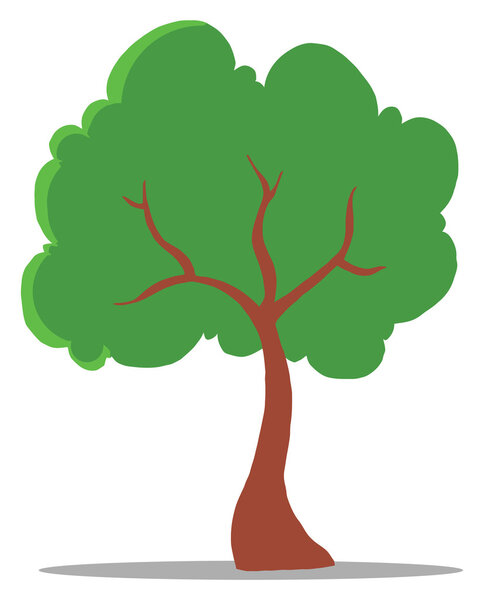 Green Tree Cartoon Character