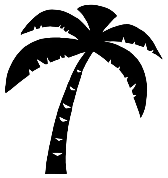 Zwarte palm drie silhouet — Stockfoto