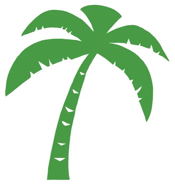 Yeşil palmiye üç siluet — Stok fotoğraf