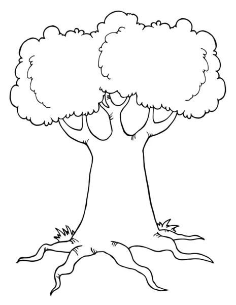 Umrissener Baum — Stockfoto