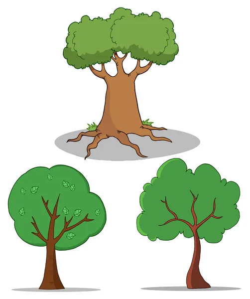 Dizi karikatür ağaç — Stok fotoğraf
